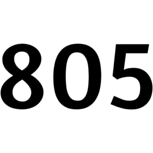 the numbers 805 with no background